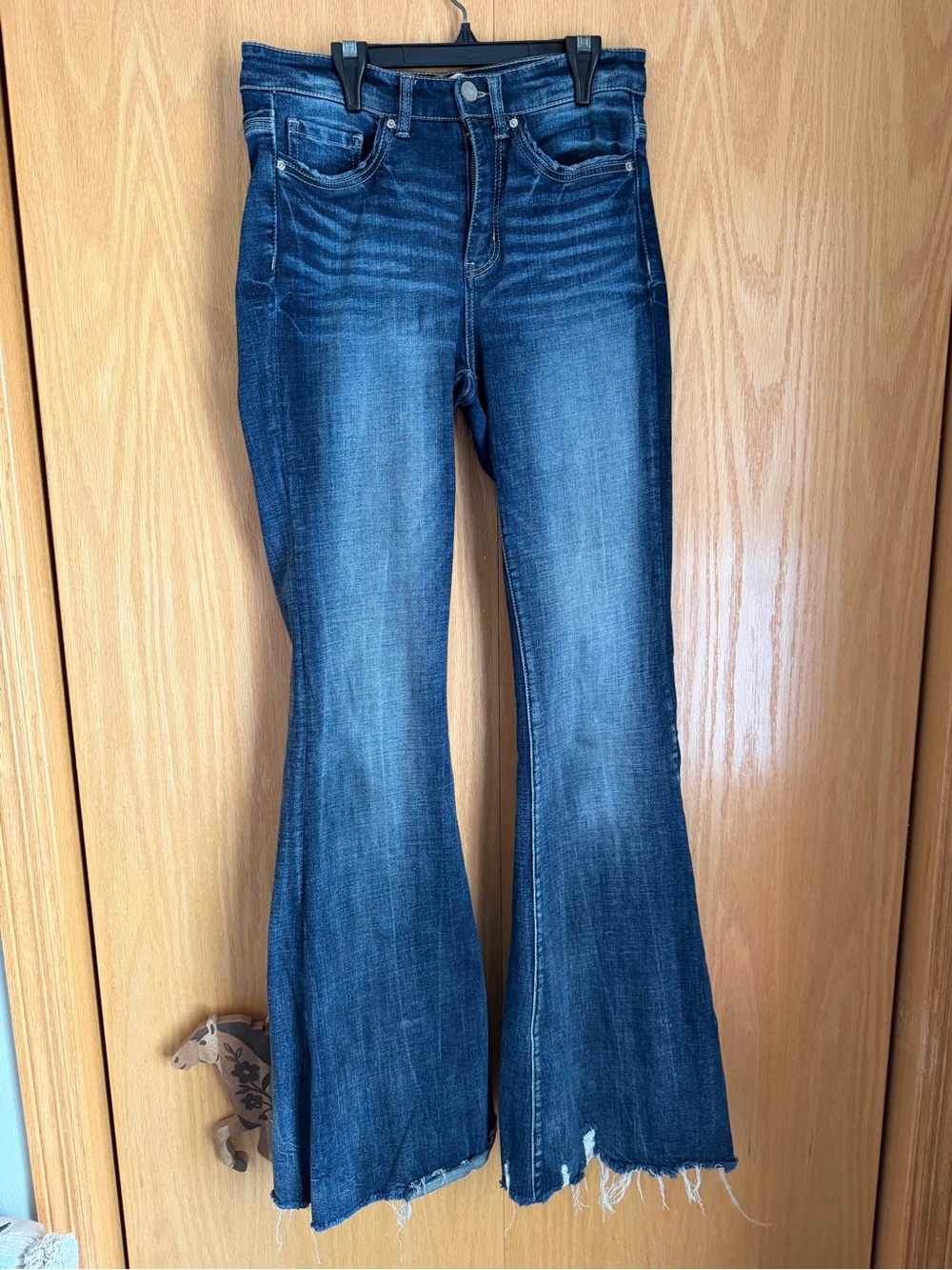 Parker Dark Blue Bootcut Jeans with Frayed Hem